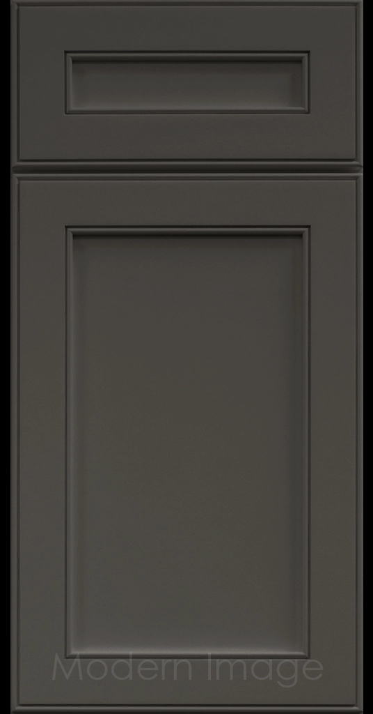 Davis refined Shaker style kitchen cabinet in a Iron Ore color.